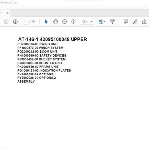 Tadano Crane AT-146-1 42095100048 UPPER Spare Parts Catalog Manual - PDF DOWNLOAD