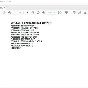 Tadano Crane AT-146-1 42095100049 UPPER Spare Parts Catalog Manual - PDF DOWNLOAD