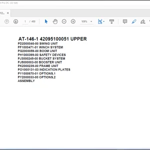 Tadano Crane AT-146-1 42095100051 UPPER Spare Parts Catalog Manual - PDF DOWNLOAD