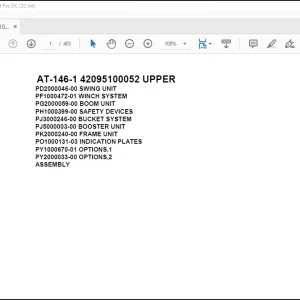 Tadano Crane AT 146 1 42095100053 UPPER Spare Parts Catalog Manual - PDF DOWNLOAD