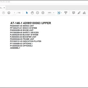 Tadano Crane AT-146-1 42095100063 UPPER Spare Parts Catalog Manual - PDF DOWNLOAD