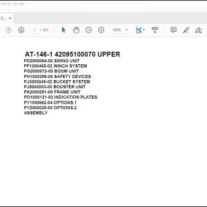 Tadano Crane AT-146-1 42095100070 UPPER Spare Parts Catalog Manual - PDF DOWNLOAD