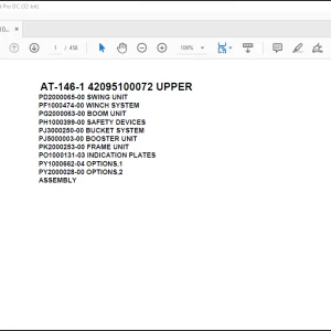 Tadano Crane AT-146-1 42095100072 UPPER Spare Parts Catalog Manual - PDF DOWNLOAD