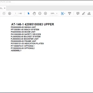 Tadano Crane AT-146-1 42095100083 UPPER Spare Parts Catalog Manual - PDF DOWNLOAD
