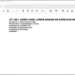 Tadano Crane AT-146-1 42095110200 LOWER,NISSAN KR-AKR81E3N-5NXPY Spare Parts Catalog Manual - PDF DOWNLOAD