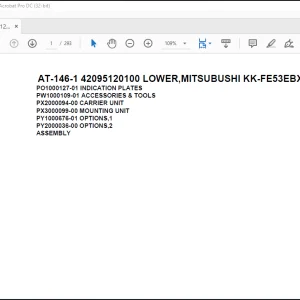 Tadano Crane AT-146-1 42095120100 LOWER,MITSUBUSHI KK-FE53EBX6K2 Spare Parts Catalog Manual - PDF DOWNLOAD