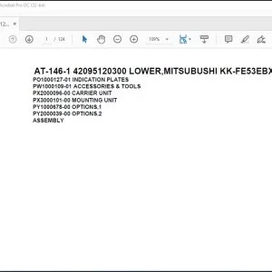 Tadano Crane AT-146-1 42095120300 LOWER,MITSUBUSHI KK-FE53EBX6K2 Spare Parts Catalog Manual - PDF DOWNLOAD