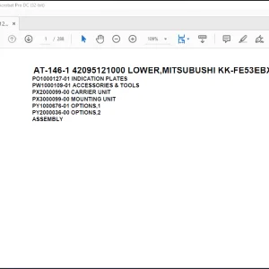 Tadano Crane AT-146-1 42095121000 LOWER,MITSUBUSHI KK-FE53EBX6KA1 Spare Parts Catalog Manual - PDF DOWNLOAD