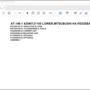 Tadano Crane AT-146-1 42095121100 LOWER,MITSUBUSHI KK-FE53EBX6KA1 Spare Parts Catalog Manual - PDF DOWNLOAD