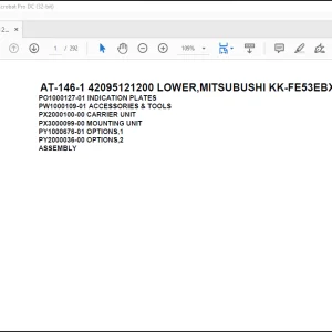 Tadano Crane AT-146-1 42095121200 LOWER,MITSUBUSHI KK-FE53EBX6KA1 Spare Parts Catalog Manual - PDF DOWNLOAD