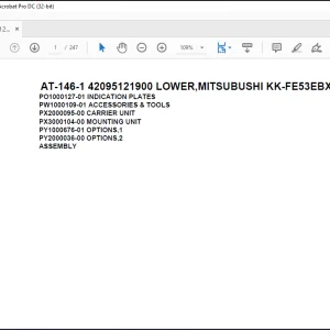 Tadano Crane AT-146-1 42095121900 LOWER,MITSUBUSHI KK-FE53EBX6K2 Spare Parts Catalog Manual  - PDF DOWNLOAD