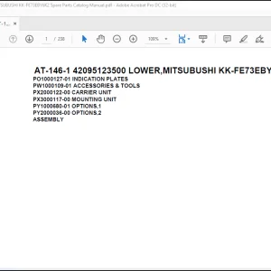 Tadano Crane AT-146-1 42095122300 LOWER,MITSUBUSHI KK-FE53EBX6K2 Spare Parts Catalog Manual - PDF DOWNLOAD