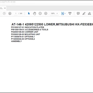 Tadano Crane AT-146-1 42095122500 LOWER,MITSUBUSHI KK-FE53EBX6K2 Spare Parts Catalog Manual  - PDF DOWNLOAD