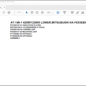 Tadano Crane AT-146-1 42095122600 LOWER,MITSUBUSHI KK-FE53EBX6K2 Spare Parts Catalog Manual - PDF DOWNLOAD