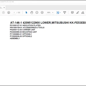 Tadano Crane AT-146-1 42095122900 LOWER,MITSUBUSHI KK-FE53EBX6K2 Spare Parts Catalog Manual - PDF DOWNLOAD
