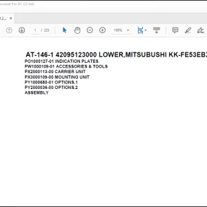 Tadano Crane AT-146-1 42095123000 LOWER,MITSUBUSHI KK-FE53EBX6KA1 Spare Parts Catalog Manual - PDF DOWNLOAD
