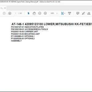 Tadano Crane AT-146-1 42095123100 LOWER,MITSUBUSHI KK-FE73EBY6K2 Spare Parts Catalog Manual - PDF DOWNLOAD