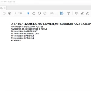 Tadano Crane AT-146-1 42095123700 LOWER,MITSUBUSHI KK-FE73EBY6K2 Spare Parts Catalog Manual - PDF DOWNLOAD