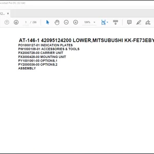 Tadano Crane AT-146-1 42095124200 LOWER,MITSUBUSHI KK-FE73EBY6K2 Spare Parts Catalog Manual - PDF DOWNLOAD