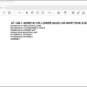 Tadano Crane AT-146-1 42095141100 LOWER,ISUZU KK-NKR71E3N 5JXHY Parts Manual PDF