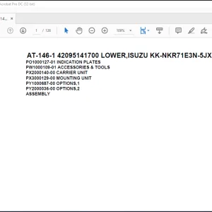 Tadano Crane AT-146-1 42095141700 LOWER,ISUZU KK-NKR71E3N-5JXHY Spare Parts Catalog Manual - PDF DOWNLOAD