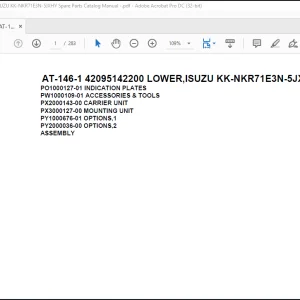 Tadano Crane AT-146-1 42095142200 LOWER,ISUZU KK-NKR71E3N-5JXHY Spare Parts Catalog Manual - PDF DOWNLOAD