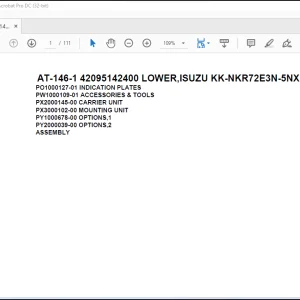 Tadano Crane AT-146-1 42095142400 LOWER,ISUZU KK-NKR72E3N-5NXPY Spare Parts Catalog Manual - PDF DOWNLOAD