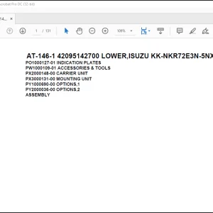 Tadano Crane AT-146-1 42095142700 LOWER,ISUZU KK-NKR72E3N-5NXPY Spare Parts Catalog Manual - PDF DOWNLOAD