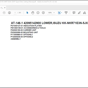Tadano Crane AT-146-1 42095142900 LOWER,ISUZU KK-NKR71E3N-5JXHY Spare Parts Catalog Manual - PDF DOWNLOAD