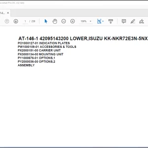 Tadano Crane AT-146-1 42095143200 LOWER,ISUZU KK-NKR72E3N-5NXPY Spare Parts Catalog Manual - PDF DOWNLOAD