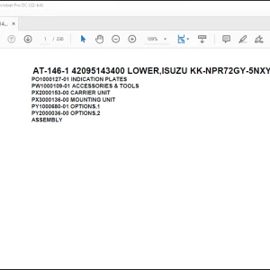 Tadano Crane AT-146-1 42095143400 LOWER,ISUZU KK-NPR72GY-5NXY Spare Parts Catalog Manual - PDF DOWNLOAD