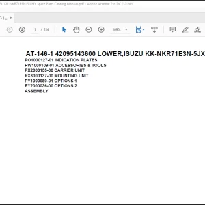 Tadano Crane AT-146-1 42095143600 LOWER,ISUZU KK-NKR71E3N-5JXHY Spare Parts Catalog Manual - PDF DOWNLOAD