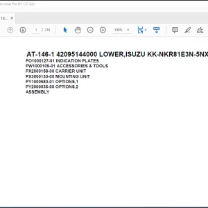 Tadano Crane AT-146-1 42095144000 LOWER,ISUZU KK-NKR81E3N-5NXPY Spare Parts Catalog Manual - PDF DOWNLOAD