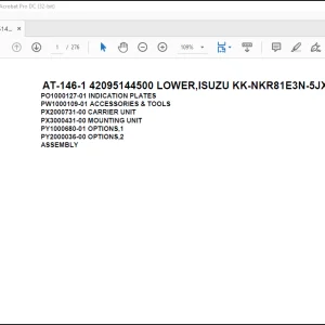 Tadano Crane AT-146-1 42095144500 LOWER,ISUZU KK-NKR81E3N-5JXHY Spare Parts Catalog Manual - PDF DOWNLOAD