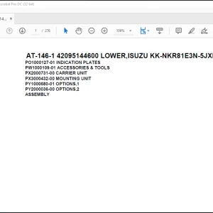 Tadano Crane AT-146-1 42095144600 LOWER,ISUZU KK-NKR81E3N-5JXHY Spare Parts Catalog Manual - PDF DOWNLOAD
