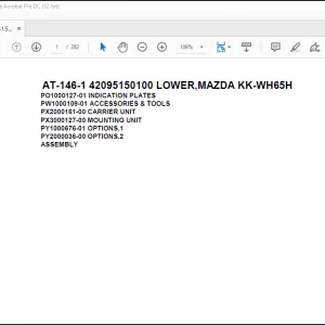 Tadano Crane AT-146-1 42095150100 LOWER,MAZDA KK-WH65H Spare Parts Catalog Manual - PDF DOWNLOAD