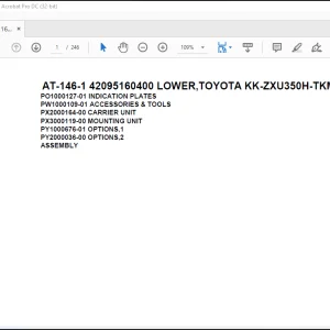 Tadano Crane AT-146-1 42095160400 LOWER,TOYOTA KK-ZXU350H-TKMSS6 Spare Parts Catalog Manual - PDF DOWNLOAD