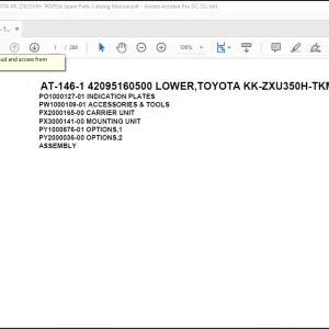 Tadano Crane AT-146-1 42095160500 LOWER,TOYOTA KK-ZXU350H-TKMSS6 Spare Parts Catalog Manual - PDF DOWNLOAD