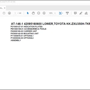 Tadano Crane AT-146-1 42095160600 LOWER,TOYOTA KK-ZXU350H-TKMSS6 Spare Parts Catalog Manual - PDF DOWNLOAD