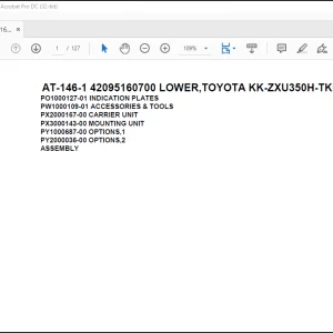 Tadano Crane AT-146-1 42095160700 LOWER,TOYOTA KK-ZXU350H-TKMSS6 Spare Parts Catalog Manual - PDF DOWNLOAD