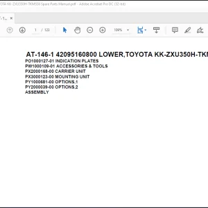 Tadano Crane AT-146-1 42095160800 LOWER,TOYOTA KK-ZXU350H-TKMSS6 Spare Parts Manual - PDF DOWNLOAD