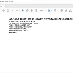 Tadano Crane AT-146-1 42095161200 LOWER,TOYOTA KK-ZXU350H-TKMSS6 Spare Parts Catalog Manual - PDF DOWNLOAD