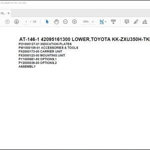Tadano Crane AT-146-1 42095161300 LOWER,TOYOTA KK-ZXU350H-TKMSS6 Spare Parts Catalog Manual - PDF DOWNLOAD