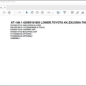 Tadano Crane AT-146-1 42095161600 LOWER,TOYOTA KK-ZXU350H-TKMSS6 Spare Parts Catalog Manual - PDF DOWNLOAD