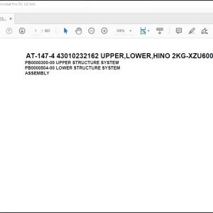 Tadano Crane AT-147-4 43010232162 UPPER,LOWER,HINO 2KG-XZU600F-TKFSE6 Spare Parts Catalog Manual -  PDF DOWNLOAD