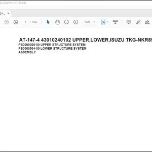 Tadano Crane AT-147-4 43010240102 UPPER,LOWER,ISUZU TKG-NKR85YN-EN5AHY-M Spare Parts Catalog Manual - PDF DOWNLOAD