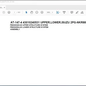 Tadano Crane AT-147-4 43010240531 UPPER,LOWER,ISUZU 2PG-NKR88YN-EN5AHY-M Spare Parts Catalog Manual - PDF DOWNLOAD