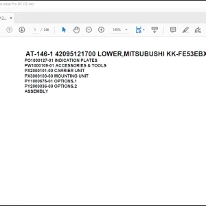 Tadano Crane AT AT-146-1 42095121700 LOWER,MITSUBUSHI KK-FE53EBX6K1 Spare Parts Catalog Manual -  PDF DOWNLOAD