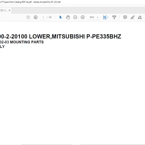 Tadano Crane DT-600-2-20100 LOWER,MITSUBISHI P-PE335BHZ Spare Parts Catalog Manual - PDF DOWNLOAD