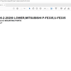 Tadano Crane DT-600-2-20200 LOWER,MITSUBISHI P-FE335,U-FE335 Spare Parts Catalog Manual  - PDF DOWNLOAD